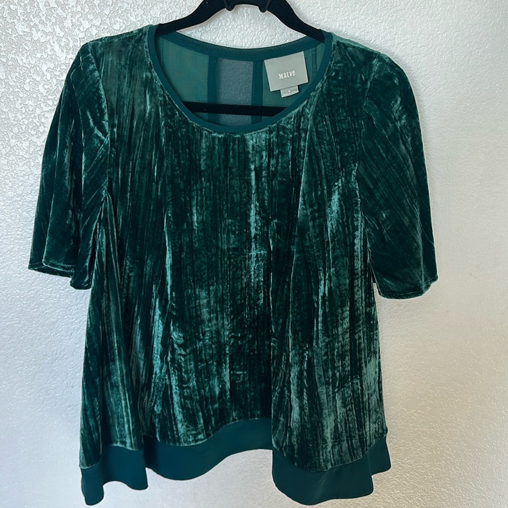 Anthropologie Maeve Velvet Top